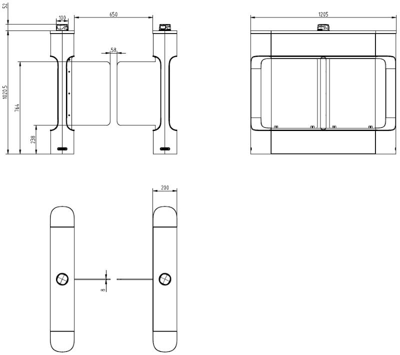 河北？低视人行摆闸-双机芯中间道 DS-K6B421TM-M